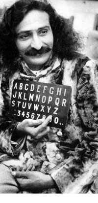 Meher Baba with alphabet board